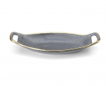 Panthera Indigo Tray with Handles 16” x 7.25”
Indigo finish with 24k gold edge
Dishwasher safe, not for use in a microwave.
